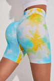 Tie-Dye Wide Waistband Sports Shorts - Trendsi - Flyclothing LLC