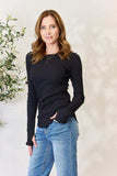 Culture Code Full Size Ribbed Round Neck Long Sleeve Top - Trendsi - Flyclothing LLC