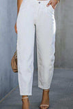 Zipper and Button High-Waist Long Jeans - Trendsi - Flyclothing LLC
