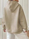 Textured Drawstring Drop Shoulder Hoodie - Trendsi - Flyclothing LLC
