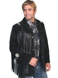 Scully BLACK BOAR SUEDE HAND LACED BEAD TRIM COAT - Scully Leather - Flyclothing LLC
