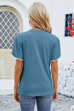 Round Neck Petal Sleeve T-Shirt - Trendsi - Flyclothing LLC