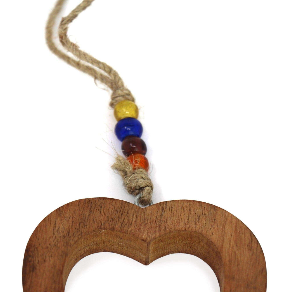 Handcrafted Wood Heart Chime with Recycled Iron Bell - Asha Handicrafts - Flyclothing LLC