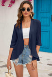 Half Sleeve Open Front Cardigan - Trendsi - Flyclothing LLC