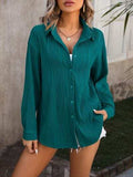 Button Up Dropped Shoulder Shirt - Trendsi - Flyclothing LLC