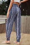 Geometric Print Tassel High-Rise Pants - Trendsi - Flyclothing LLC