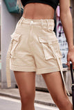 High Waist Denim Cargo Shorts - Trendsi - Flyclothing LLC