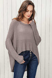 Round Neck High-Low Sweater - Trendsi - Flyclothing LLC