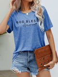 GOD BLESS AMERICA Graphic Short Sleeve Tee - Trendsi - Flyclothing LLC