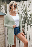 Button Down Long Sleeve Longline Cardigan - Trendsi - Flyclothing LLC