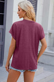 V-Neck Short Sleeve T-Shirt - Trendsi - Flyclothing LLC
