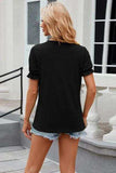 Round Neck Flounce Sleeve T-Shirt - Trendsi - Flyclothing LLC