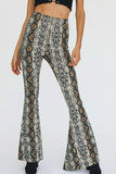 Snakeskin Print Flare Pants - Trendsi - Flyclothing LLC