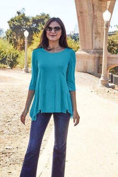 Basic Bae Full Size Round Neck Pocketed T-Shirt - Trendsi - Flyclothing LLC