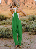 Double Take Full Size Sleeveless V-Neck Pocketed Jumpsuit - Trendsi - Flyclothing LLC