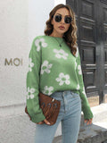 Floral Dropped Shoulder Sweater - Trendsi - Flyclothing LLC
