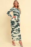 Printed Backless Long Sleeve Maxi Dress - Trendsi - Flyclothing LLC