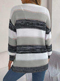 Openwork Striped Open Front Cardigan - Trendsi - Flyclothing LLC