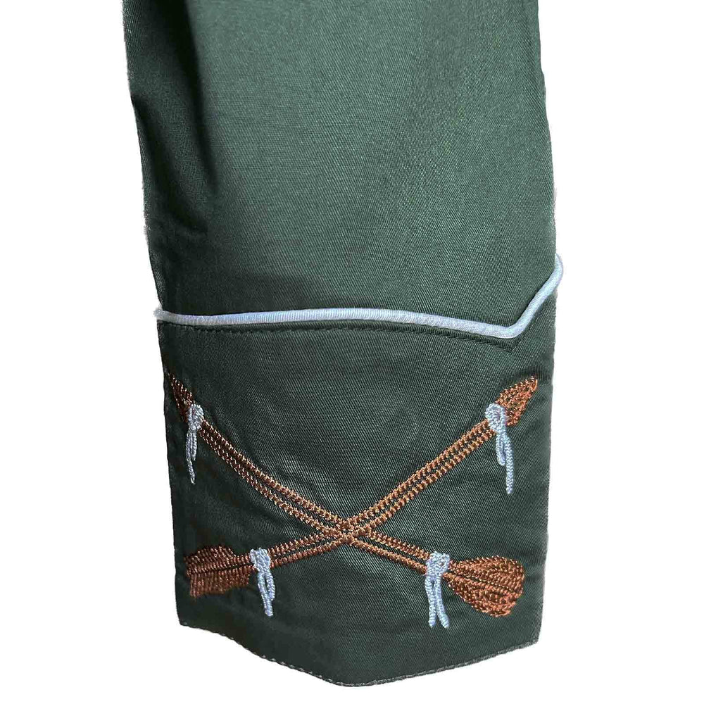 Rockmount Clothing Women’s Vintage Green Steer Skull & Arrow Chain Stitch Embroidery Western Shirt - Rockmount Clothing - Flyclothing LLC