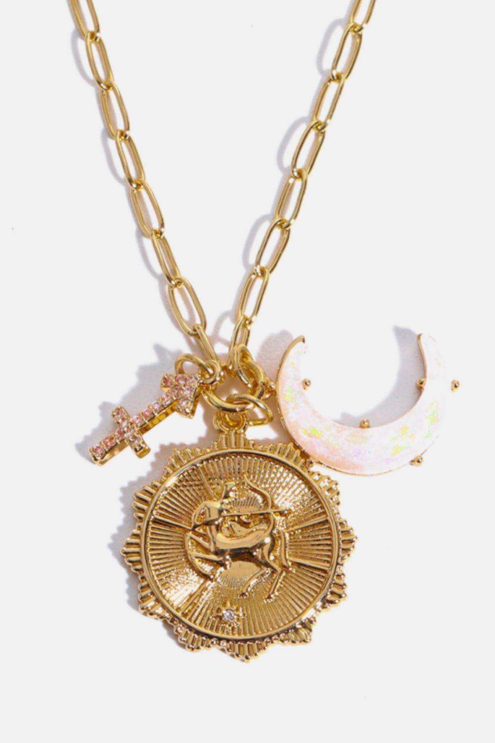 Constellation and Moon Pendant Copper Necklace - Trendsi - Flyclothing LLC