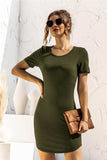 Round Neck Short Sleeve Mini Dress - Trendsi - Flyclothing LLC