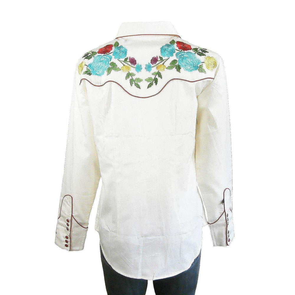 Rockmount Clothing Women's Vintage Ivory Floral Pastel Embroidery Western Shirt - Rockmount Clothing - Flyclothing LLC
