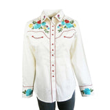 Rockmount Clothing Women's Vintage Ivory Floral Pastel Embroidery Western Shirt - Rockmount Clothing - Flyclothing LLC