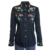 Rockmount Ranch Wear Womens Floral Embroidery Cotton Gab Western Shirt - Rockmount Clothing - Flyclothing LLC