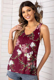 Floral Scoop Neck Tank Top - Trendsi - Flyclothing LLC