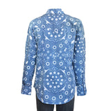 Rockmount Clothing Women's Blue Bison Bandana Print Western Shirt - Rockmount Clothing - Flyclothing LLC