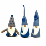 Winter Blues Felt Gnomes Trio, Set of 3 - Global Groove Direct - Flyclothing LLC