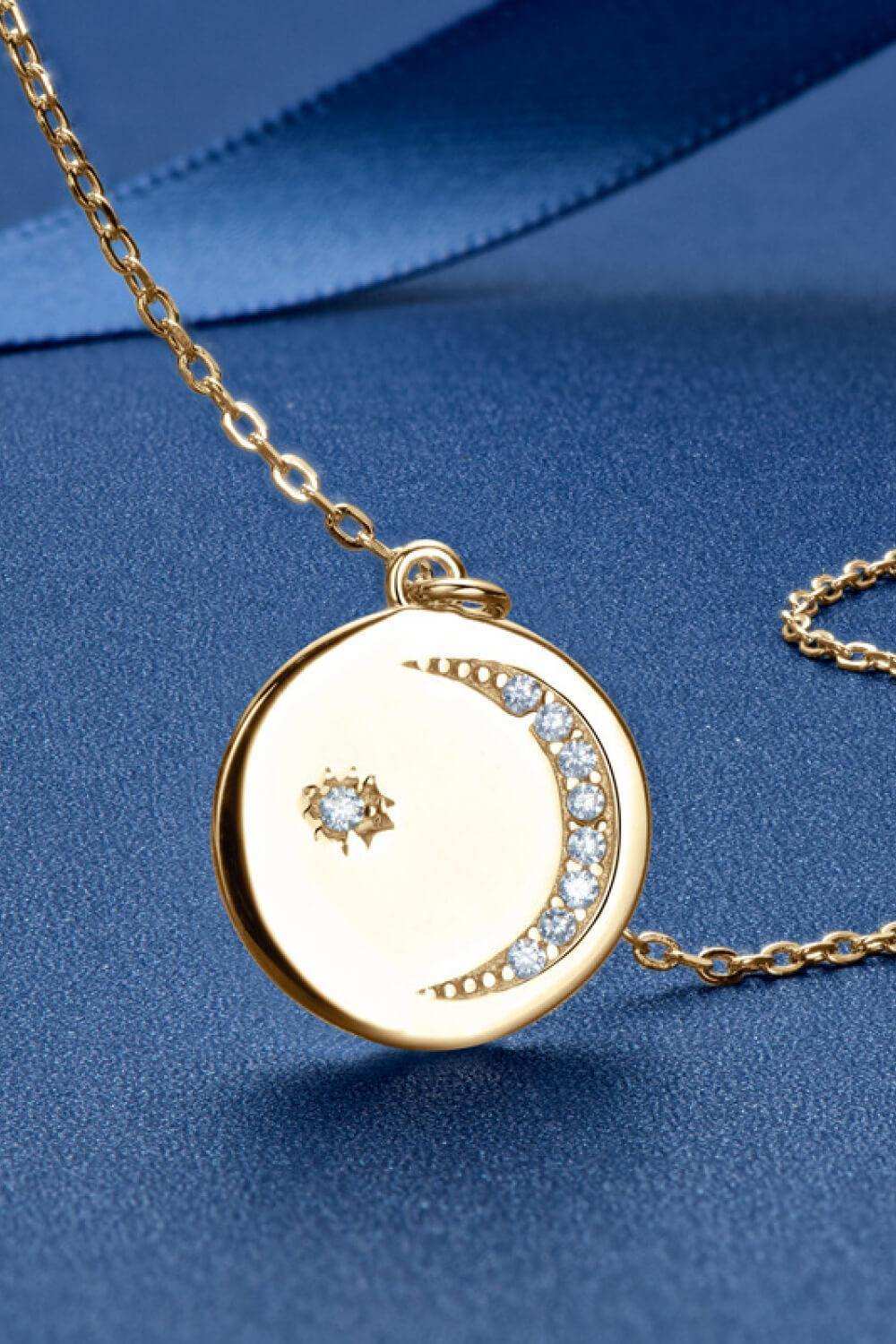 Moissanite Round Pendant Necklace - Trendsi - Flyclothing LLC