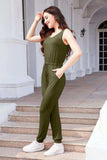 Drawstring Round Neck Sleeveless Jumpsuit - Trendsi - Flyclothing LLC