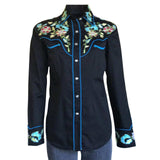 Women's Vintage Floral Bouquet Embroidered Western Shirt - Rockmount Clothing - Flyclothing LLC
