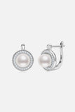 Moissanite Pearl 925 Sterling Silver Earrings - Trendsi - Flyclothing LLC
