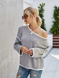 Boat Neck Dropped Shoulder Sweater - Trendsi - Flyclothing LLC