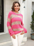 Striped Drop Shoulder Sweater - Trendsi - Flyclothing LLC