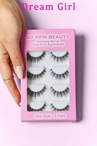 SO PINK BEAUTY Faux Mink Eyelashes 5 Pairs - Trendsi - Flyclothing LLC