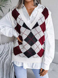 Plaid V-Neck Sweater Vest - Trendsi - Flyclothing LLC