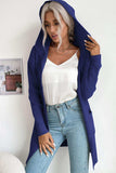 Ribbed Open Front Hooded Cardigan with Pockets - Trendsi - Flyclothing LLC