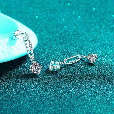 2 Carat Moissanite 925 Sterling Silver Earrings - Trendsi - Flyclothing LLC