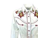 Rockmount Clothing Women's Ivory Vintage Floral Embroidered Western Shirt - Rockmount Clothing - Flyclothing LLC