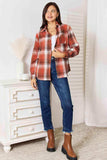 Double Take Plaid Collared Neck Long Sleeve Shirt - Trendsi - Flyclothing LLC