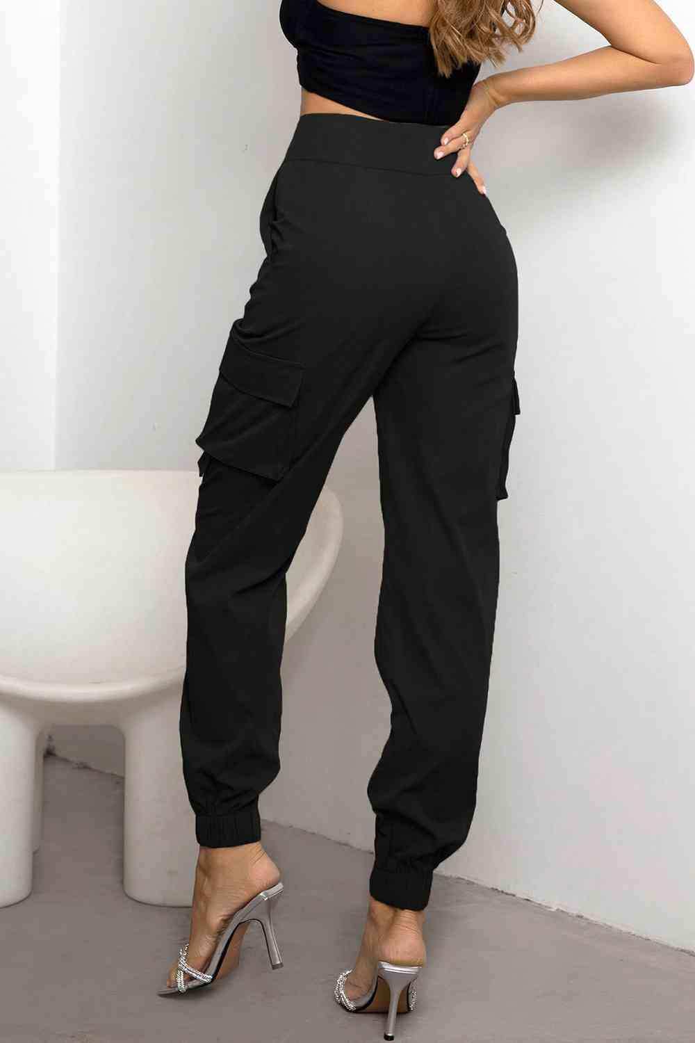 High Waist Cargo Pants - Trendsi - Flyclothing LLC