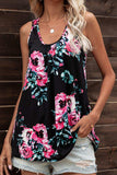 Floral Scoop Neck Tank Top - Trendsi - Flyclothing LLC