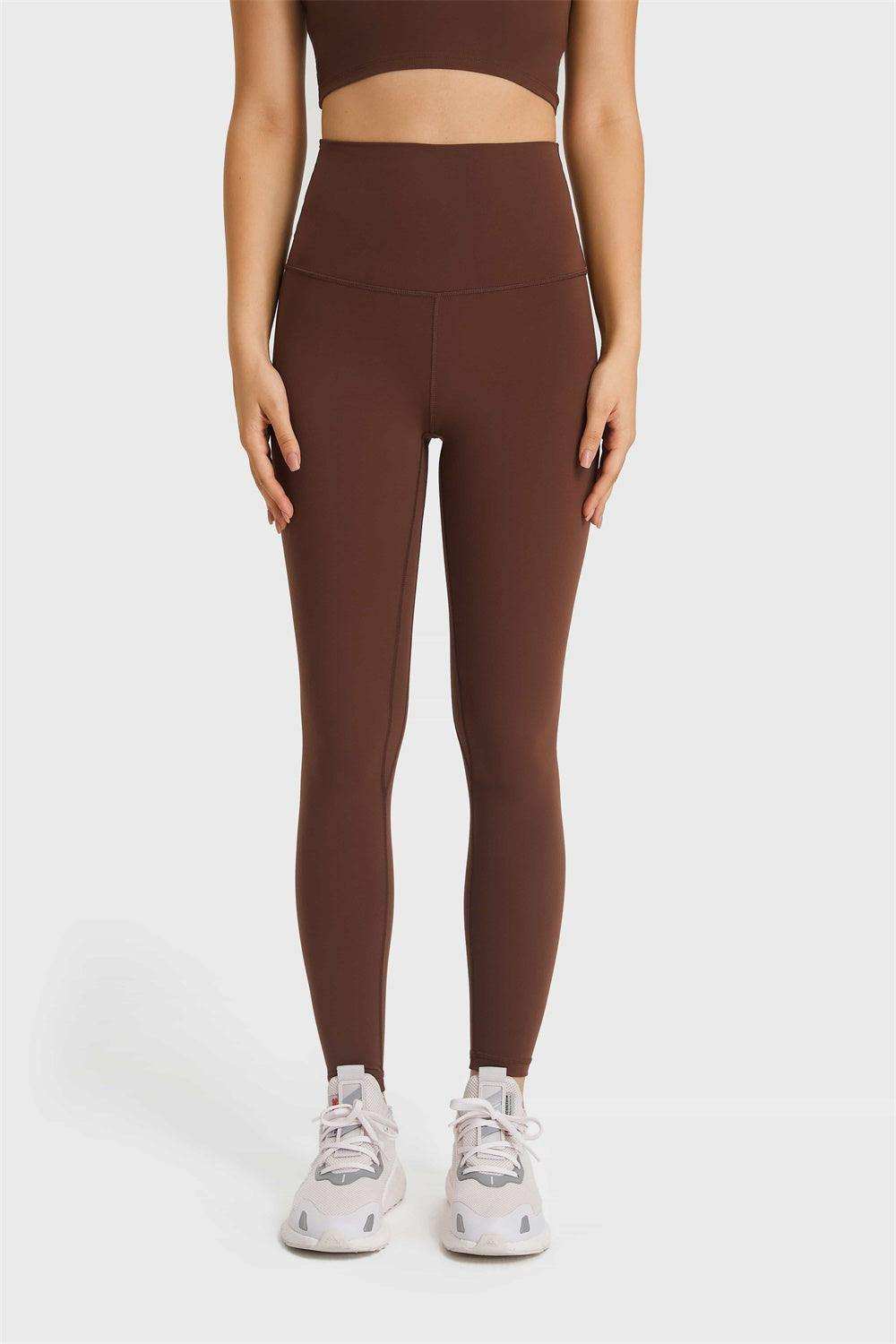 Feel Like Skin Elastic Waistband Yoga Leggings - Trendsi - Flyclothing LLC