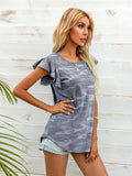 Round Neck Butterfly Sleeve Top - Trendsi - Flyclothing LLC