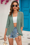 Half Sleeve Open Front Cardigan - Trendsi - Flyclothing LLC