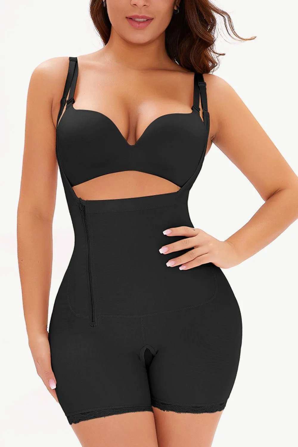 Full Size Side Zipper Under-Bust Shaping Bodysuit - Trendsi - Flyclothing LLC