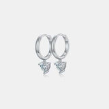 1 Carat Moissanite 925 Sterling Silver Heart Earrings - Trendsi - Flyclothing LLC